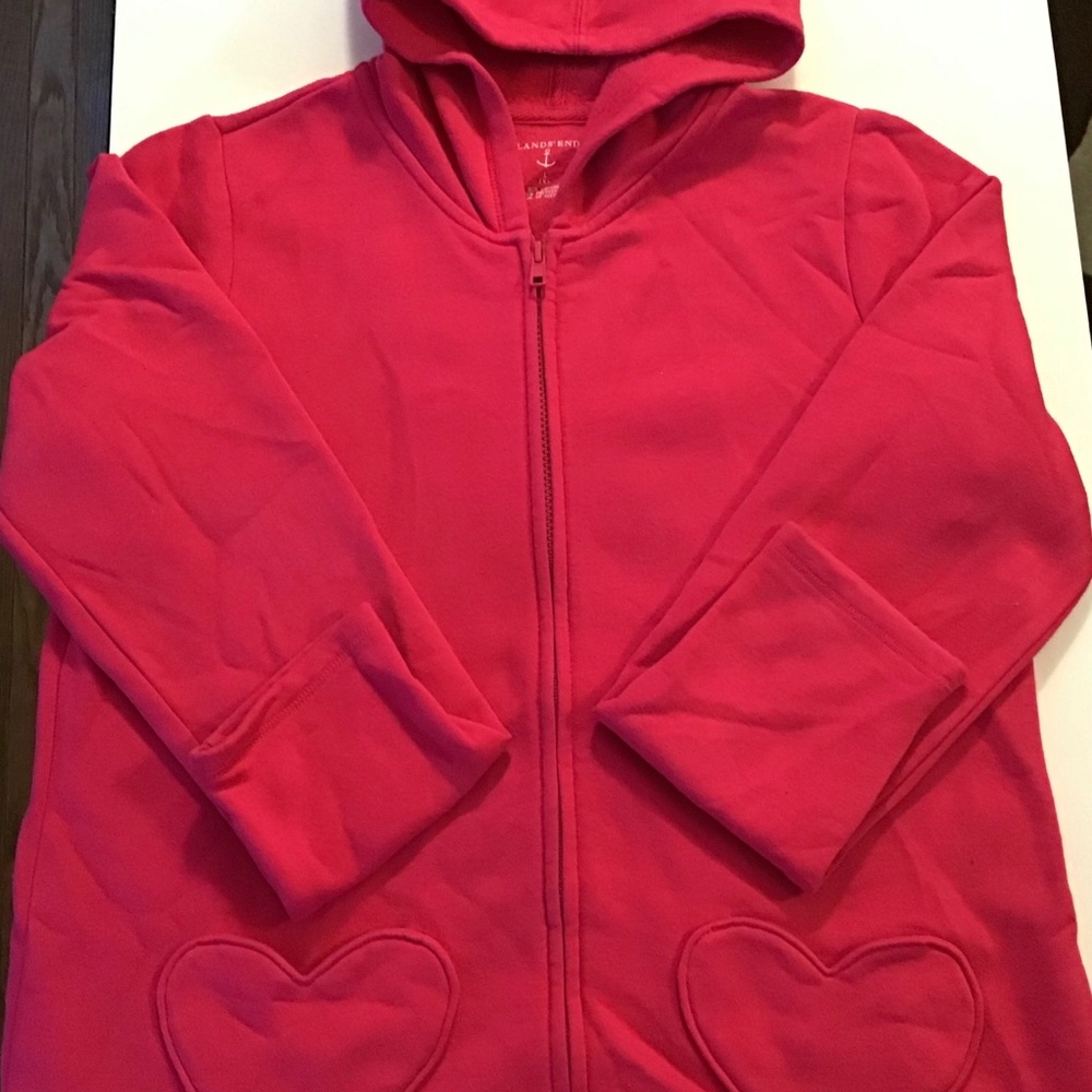 NEW Lands End Bright Pink Hoodie Size 14+